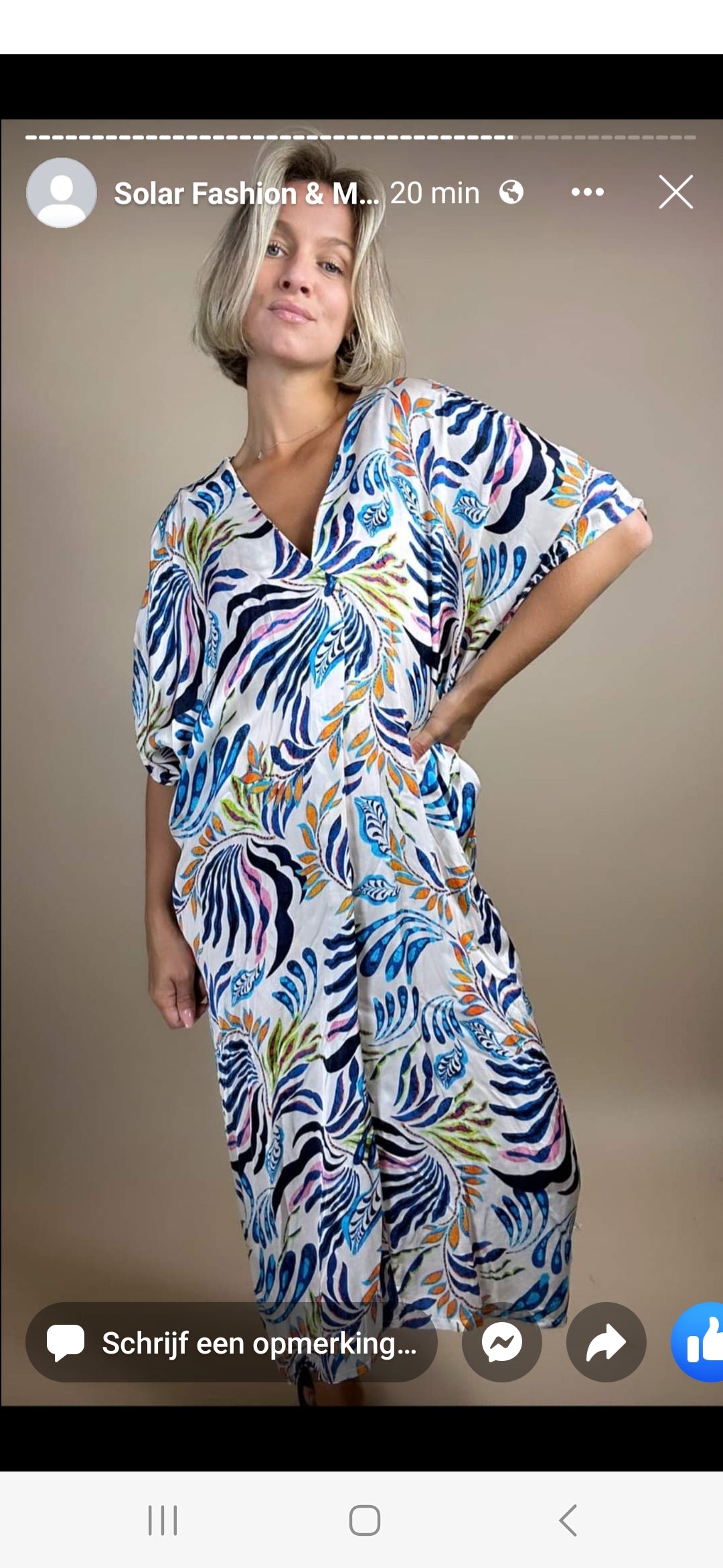 Pattern dress blue