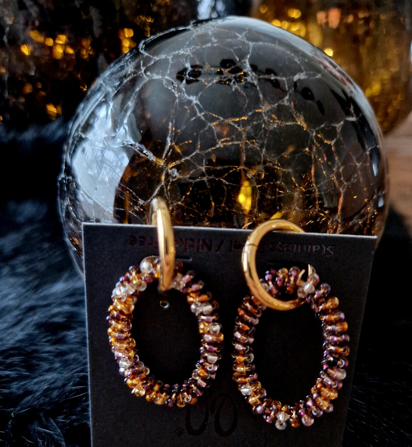 Ovalen oorringen " Sparkle of Gold"