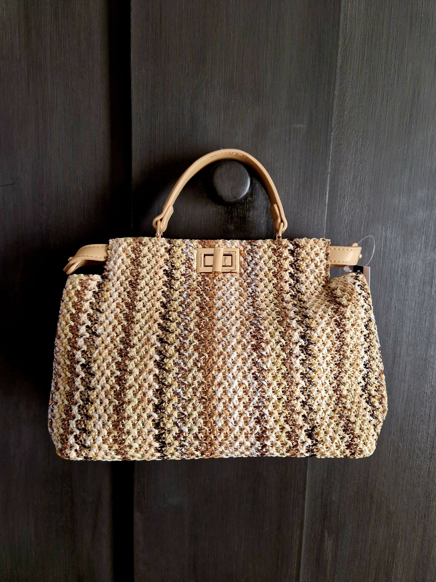 Boho gestreept handtasje