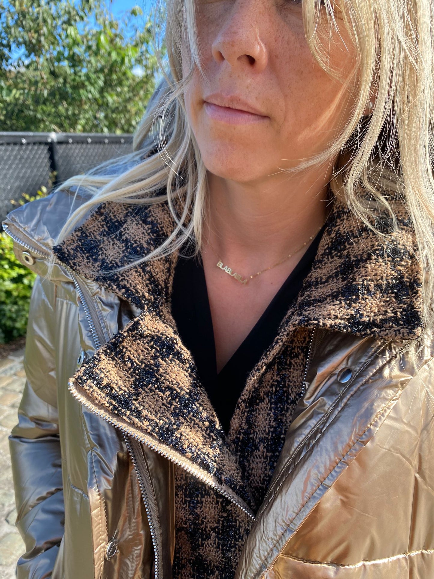 Shiny Buffer Coat Kort Beige