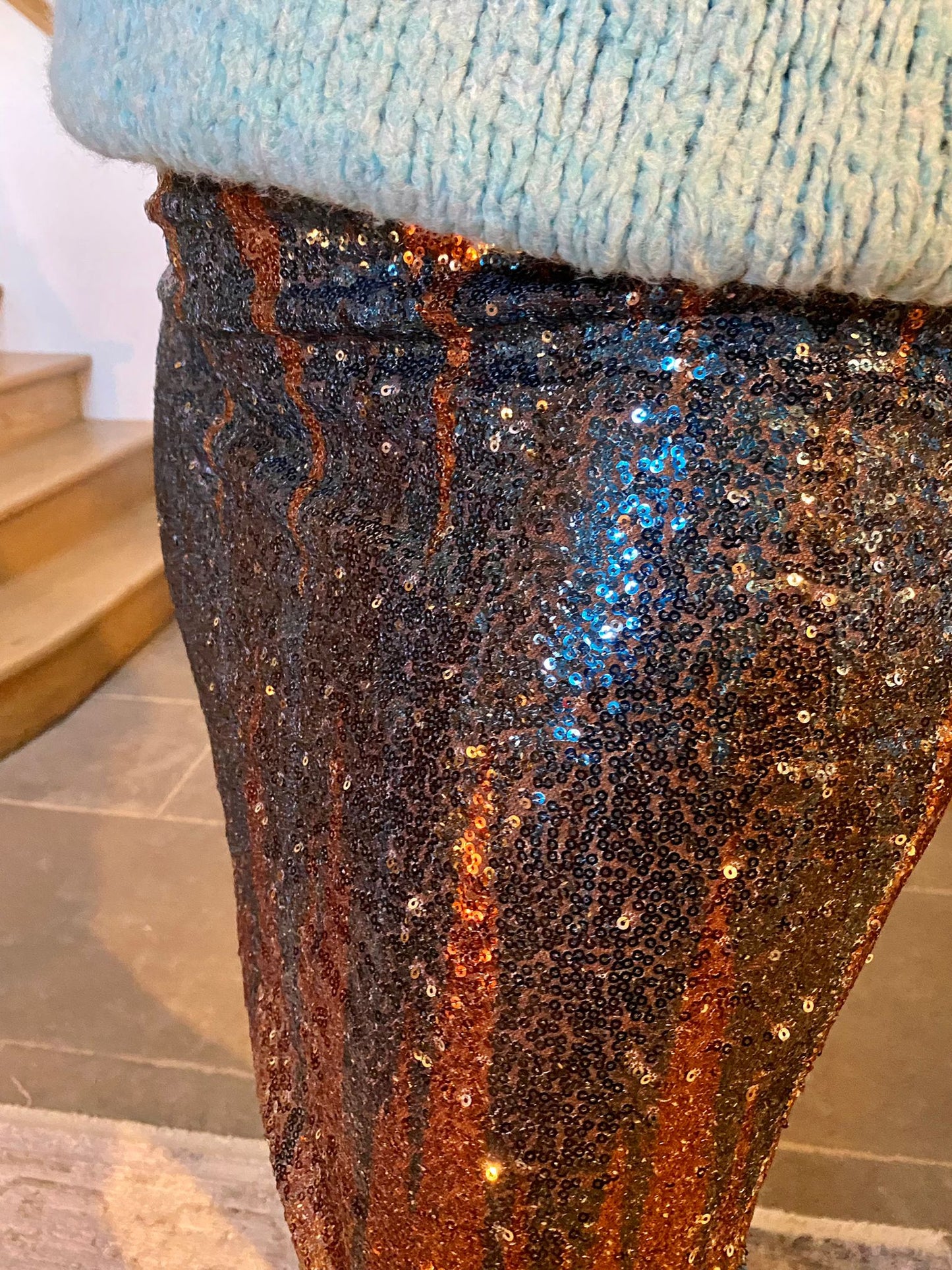Jody glitterrok roestturkoois