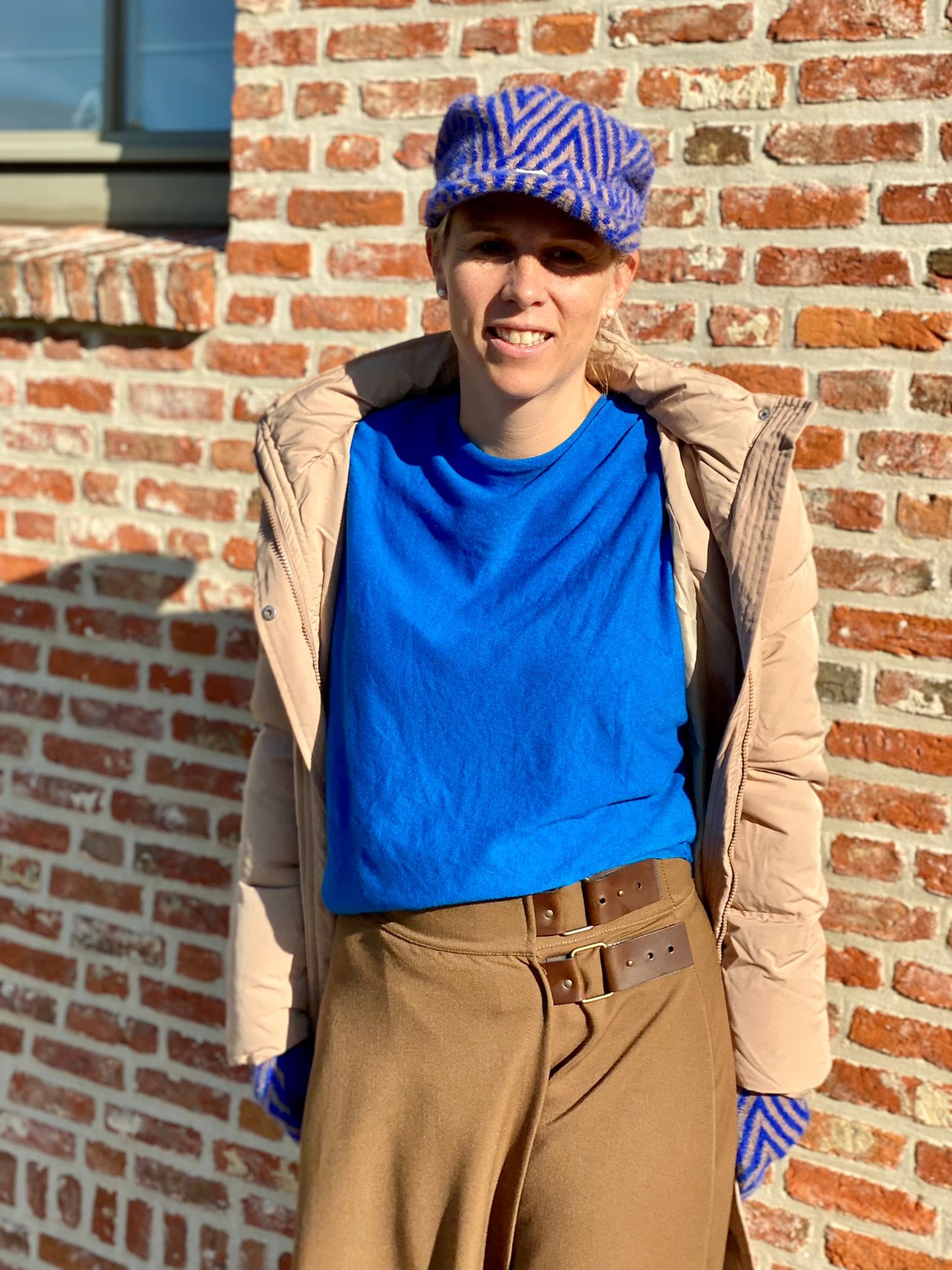 Bella wikkelrok met lederen riempjes Camelbruin