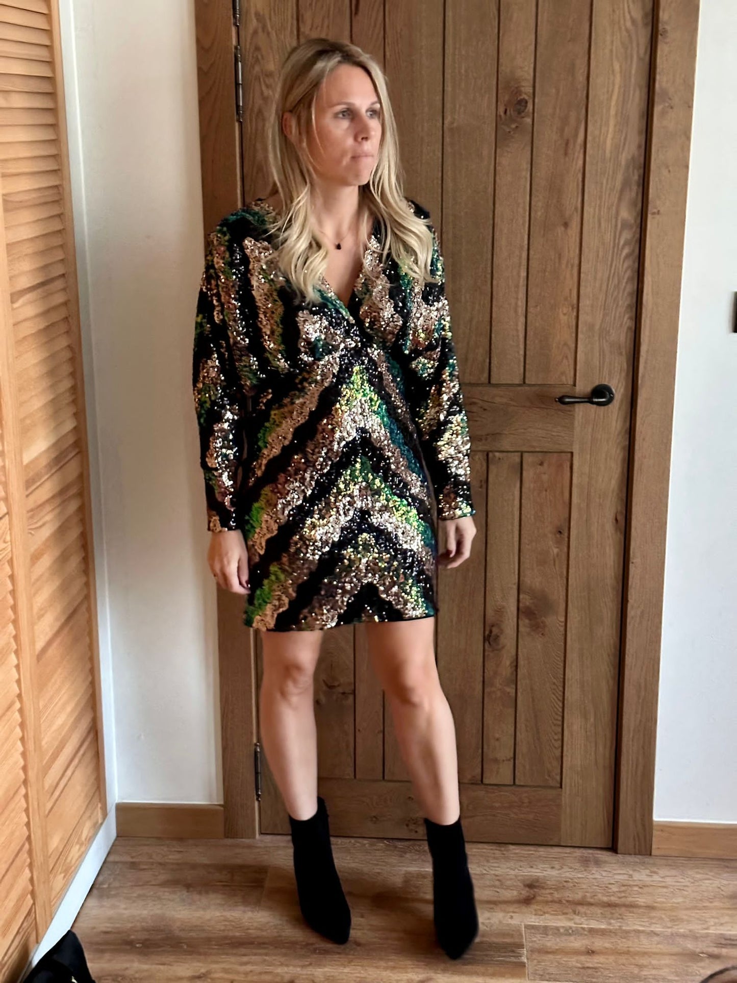Partydress - Glitter - Multicolor - BLackgreen
