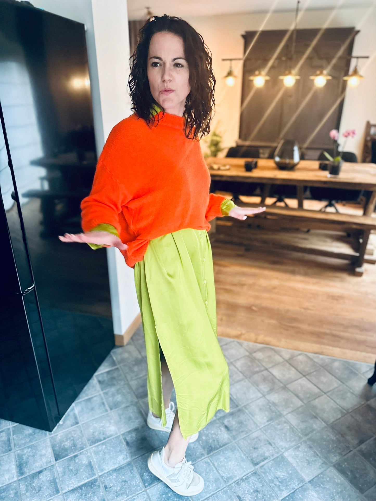 Fluo truien met 3/4 mouwen