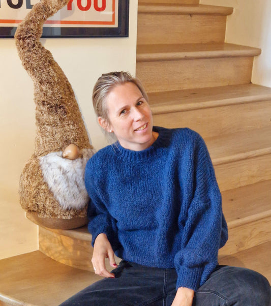 Feline trui ronde hals Donkerblauw
