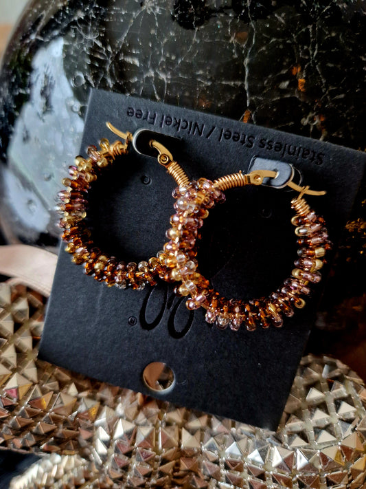 Ronde oorringen " Sparkle of Gold"