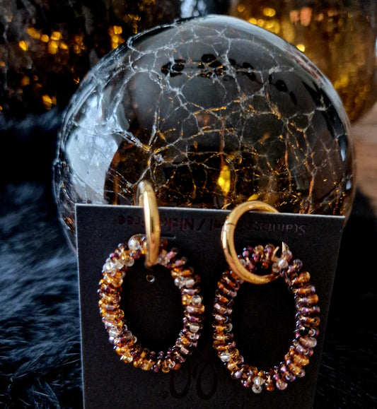 Ovalen oorringen " Sparkle of Gold"