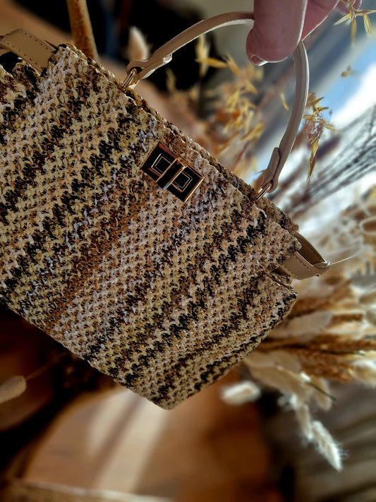 Boho gestreept handtasje