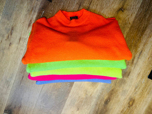 Fluo truien met 3/4 mouwen